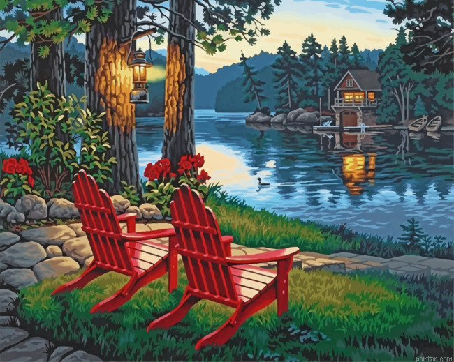 Red Chairs By Lake Paint By Numbers.png