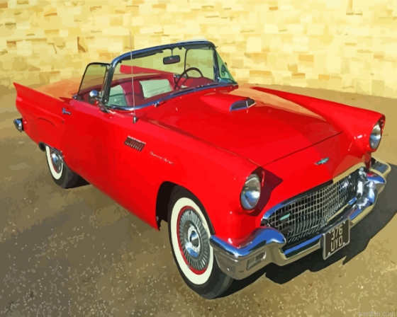 Red Classic 57 Thunderbird Paint By Numbers.png