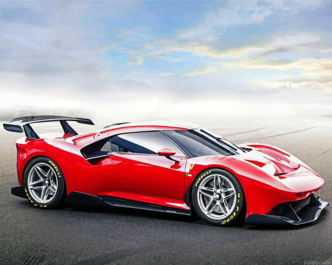 Red Ferrari Race Car Paint By Number.png