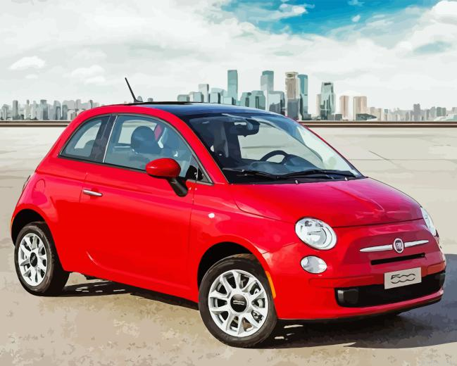 Red Fiat 500 Paint By Numbers.png