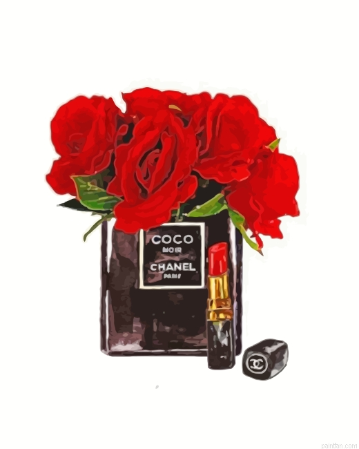 Red Flowers Chanel Noir Paint By Number.png