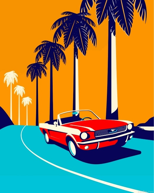 Red Ford Mustang Car Paint By Number.png