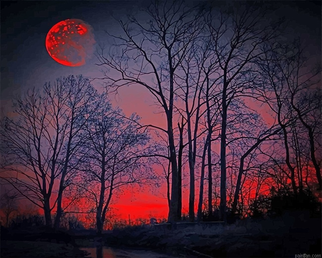 Red Forest Silhouette New Paint By Numbers.png