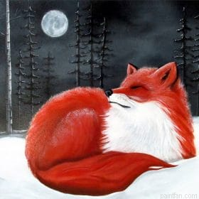Red Fox At Snow Paint By Numbers.png