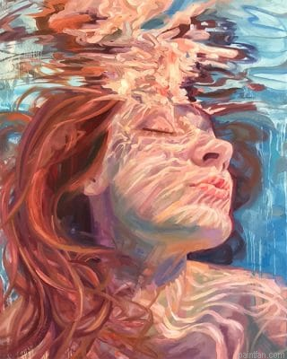 Red Head Woman In The Water New Paint By Numbers.png