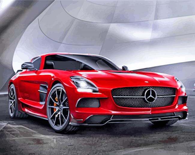 Red Mercedes Sls Paint By Number.png