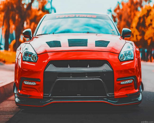 Red Nissan Gtr Paint By Number.png