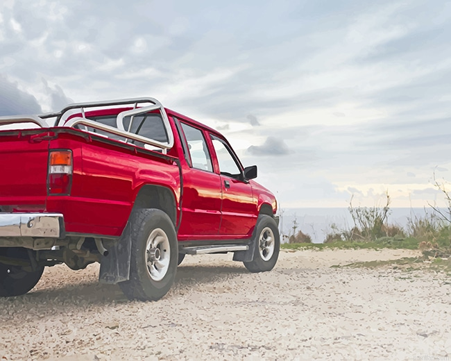 Red Pickup Truck New Paint By Numbers.png