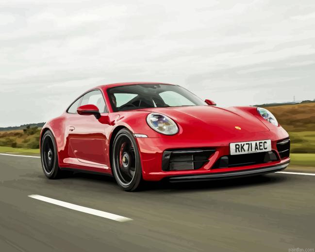 Red Porsche Car Paint By Numbers.png