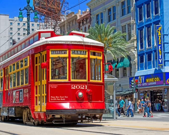 Red Tram In New Orleans Paint By Number.png