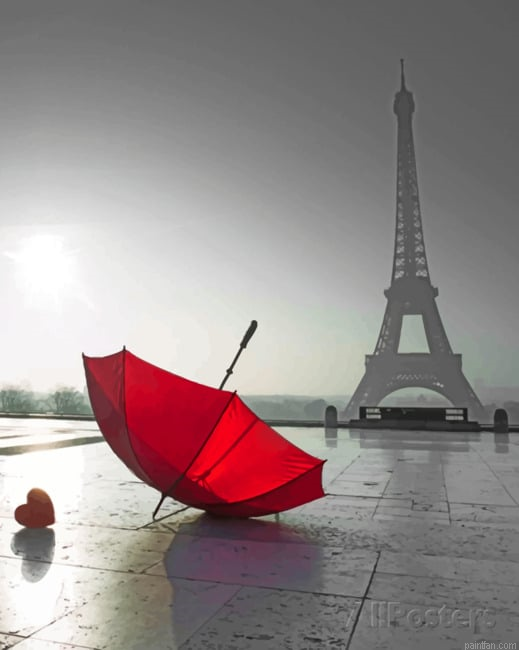 Red Umbrella In Paris New Paint By Numbers.png