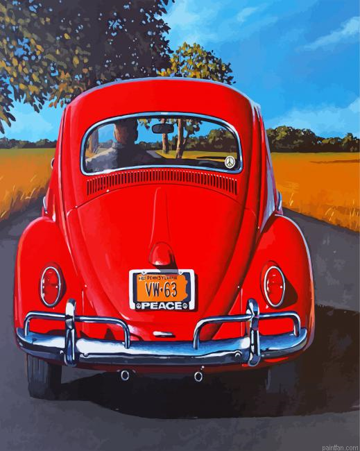 Red Vintage Car Paint By Number.png