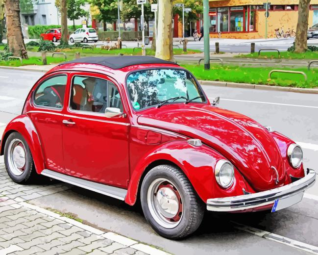 Red Volkswagen Bug Paint By Numbers.png