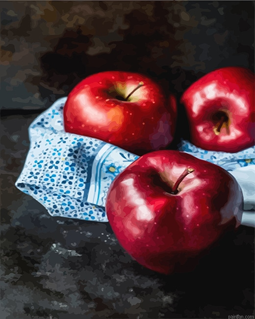 Red Apples Fruit Still Life New Paint By Numbers.png