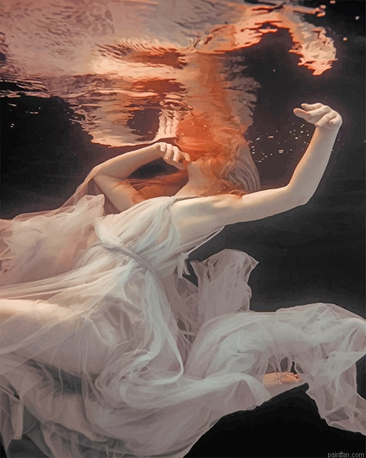 Redhead Woman Under Water New Paint By Numbers.png