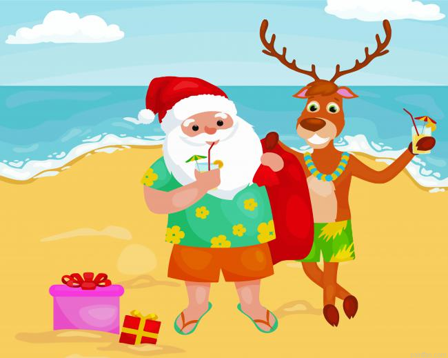 Reindeer And Santa Paint By Numbers.png