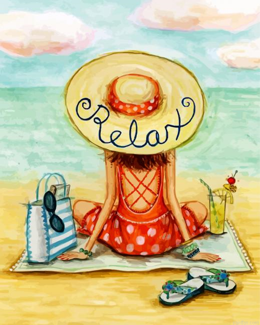 Relaxing On Beach Paint By Number.png