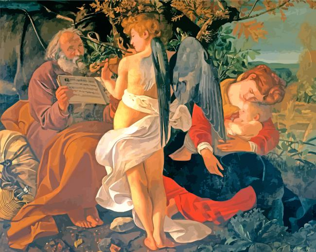 Rest On The Flight Into Egypt By Caravaggio Paint By Numbers.png