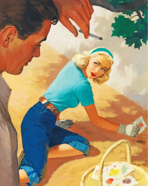 Retro Couple In Love Paint By Number.png