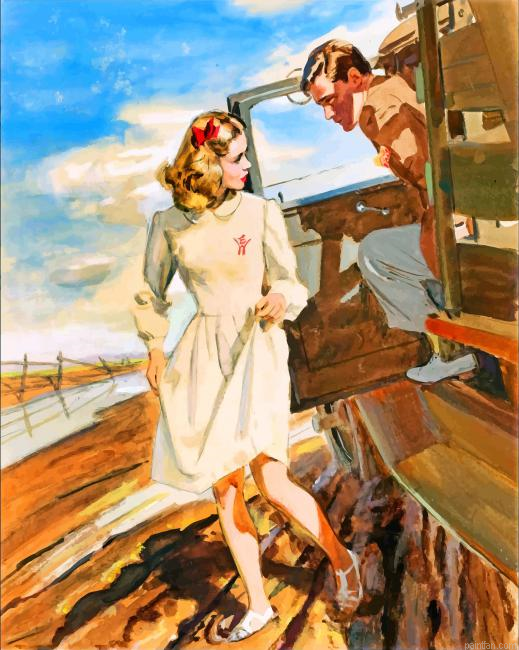 Retro Cute Couple Paint By Number.png