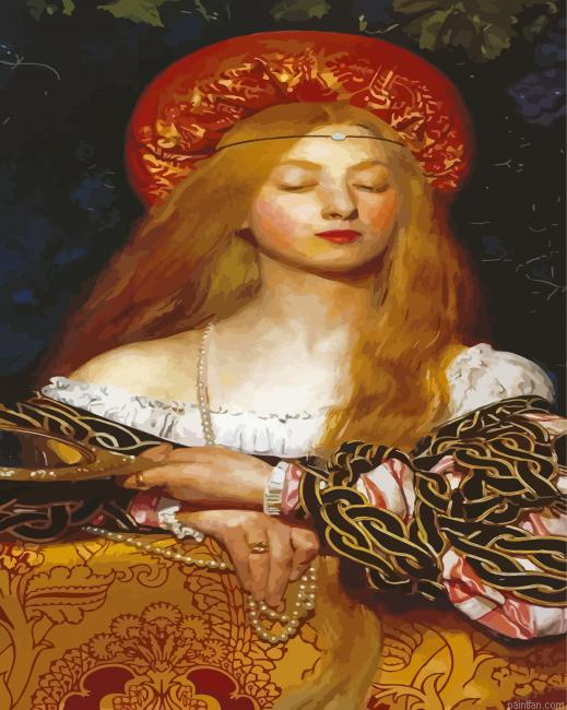 Retro Lady Wears Jewelry Paint By Numbers.png