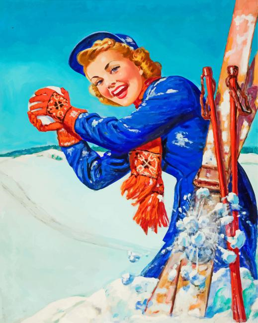 Retro Skiing Girl Paint By Number.png