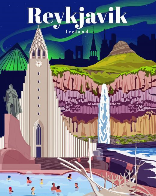 Reykjavik Iceland Poster Paint By Numbers.png
