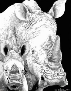 Rhino Animal Paint By Numbers.png