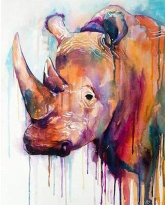 Rhinoceros Art Paint By Numbers.png