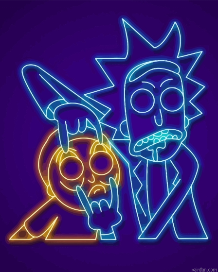 Rick And Morty Neon Paint By Numbers.png
