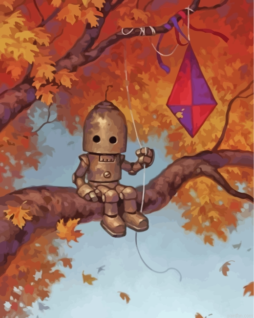 Robot Enjoying His Loneliness Paint By Number.png