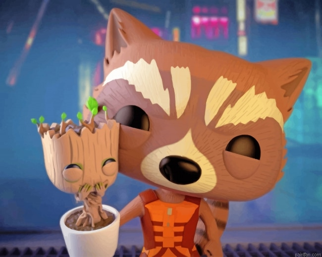 Rocket Raccoon With Groot New Paint By Numbers.png