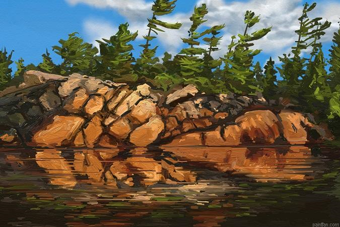 Rocky Shore Paint By Numbers.png