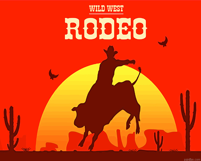 Rodeo Man Silhouette Paint By Number.png