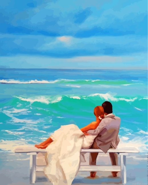 Romantic Couple By Beach Paint By Number.png