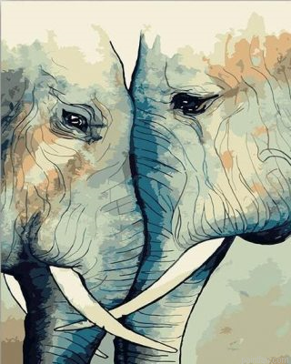 Romantic Elephant Paint By Numbers.png