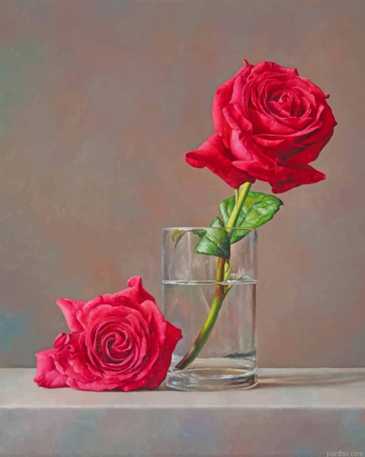 Rose Flower In Glass Paint By Numbers.png