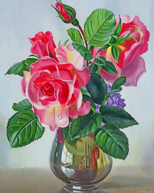 Rose Flowers Vase New Paint By Numbers.png