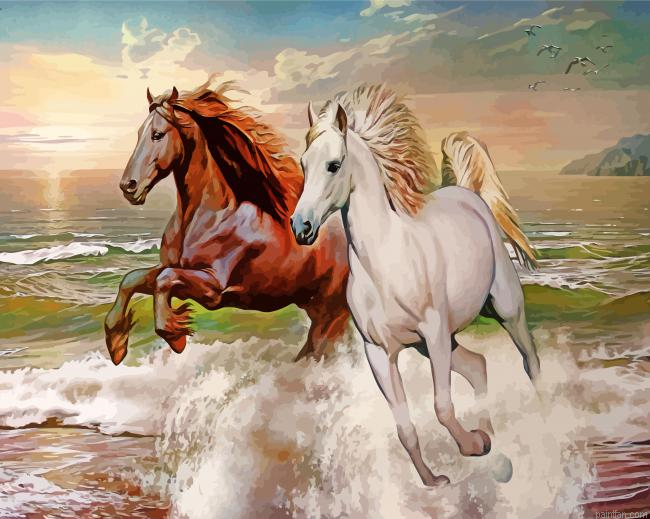 Running Horses In Sea Paint By Number.png