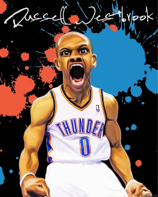 Russell Westbrook Caricature Paint By Number.png