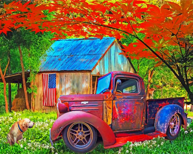 Rusty Truck In Farm Paint By Number.png