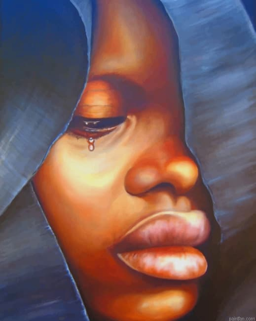 Sad African Girl New Paint By Numbers.png