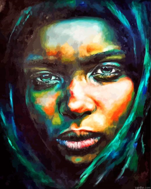Sad Black Woman Paint By Number.png