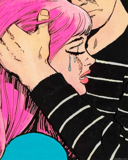 Sad Broken Girl Crying Pop Art Women Paint By Numbers.png