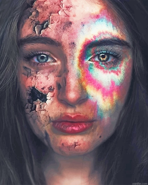 Sad Colorful Girl New Paint By Numbers.png