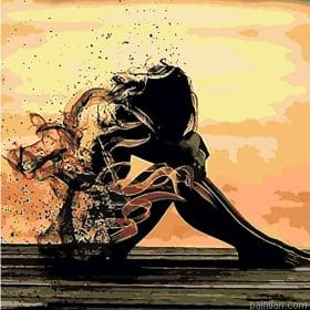 Sad Girl Sitting Alone Paint By Numbers.png