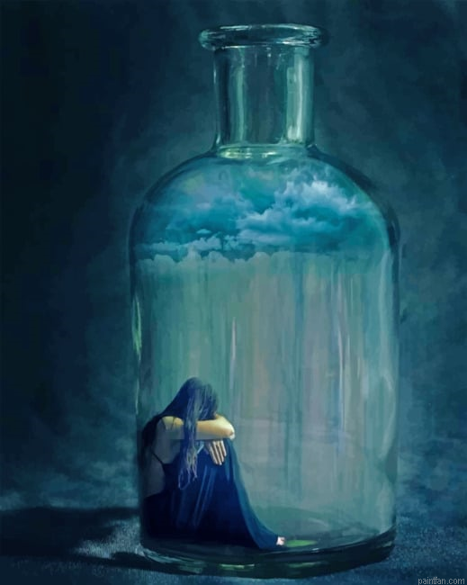 Sad Woman In A Glass Bottle Paint By Number.png
