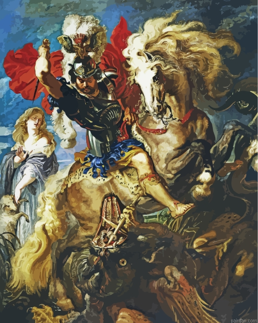 Saint George And The Dragon Paint By Number.png