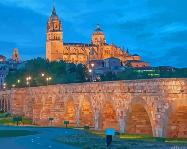 Salamanca Spain Bridge Paint By Numbers.png