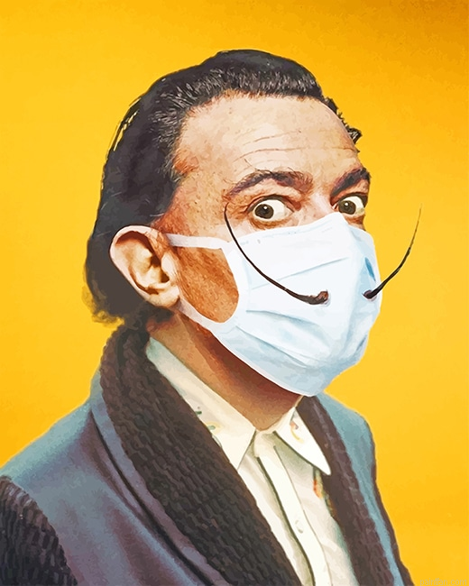 Salvador Dali Wearing Mask New Paint By Numbers.png